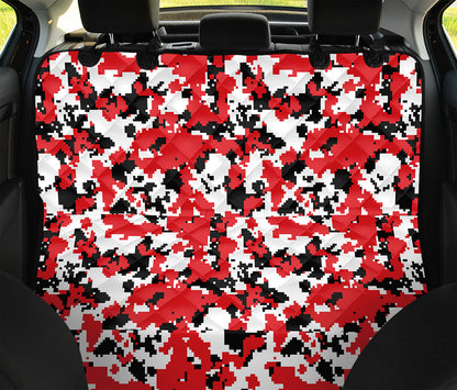 Red White And Black Digital Camo Print Pet Car Back Seat Cover