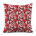 Red White And Black Digital Camo Print Pillow Cover