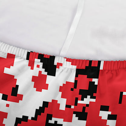 Red White And Black Digital Camo Print Sofa Cover