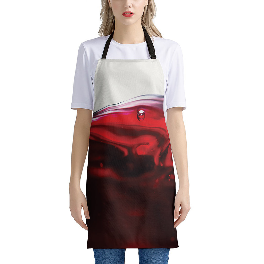 Red Wine Print Apron