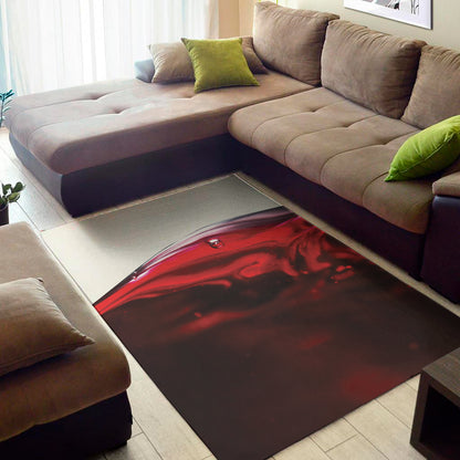Red Wine Print Area Rug