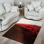 Red Wine Print Area Rug