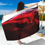 Red Wine Print Beach Sarong Wrap