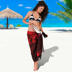 Red Wine Print Beach Sarong Wrap