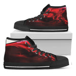 Red Wine Print Black High Top Shoes