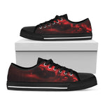 Red Wine Print Black Low Top Shoes