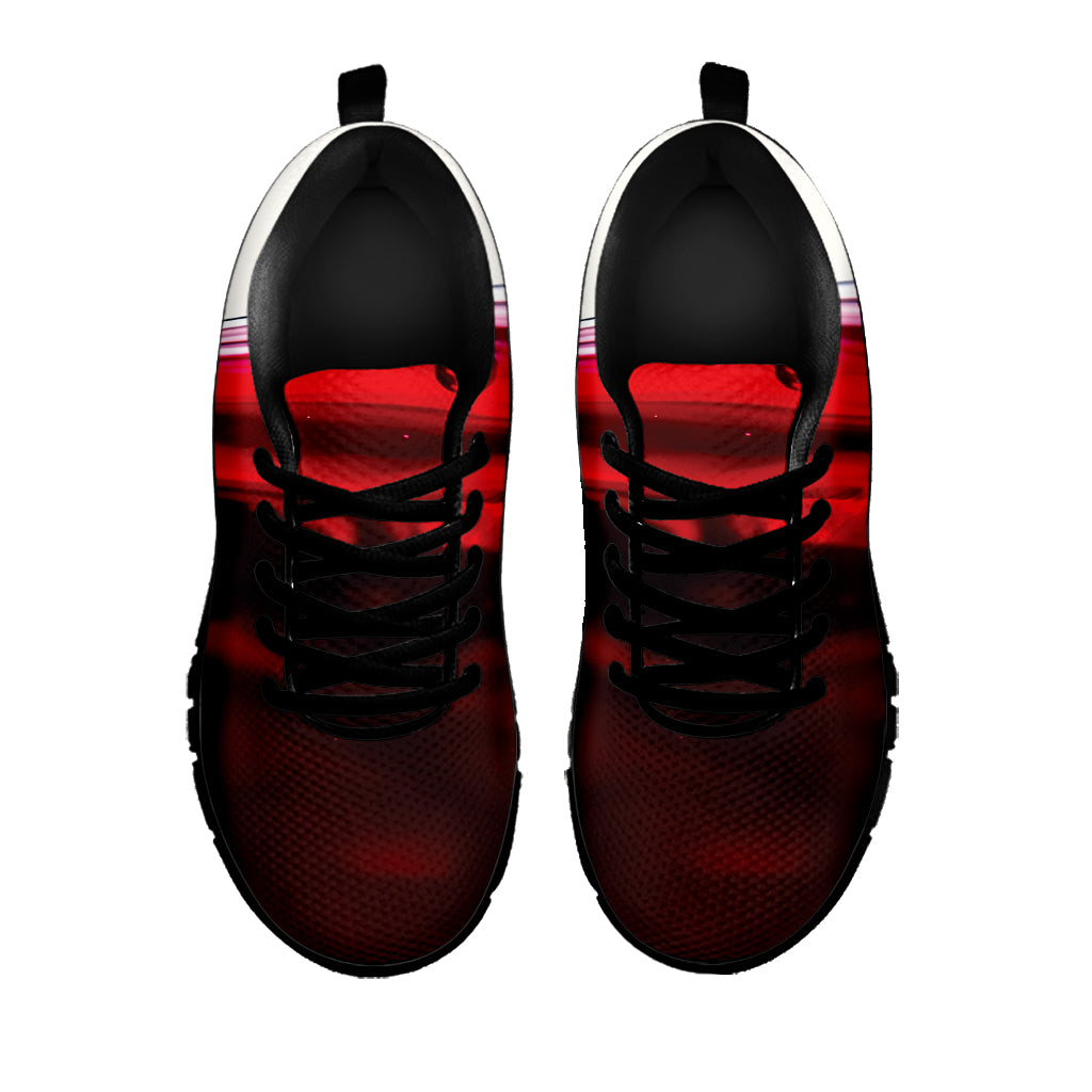 Red Wine Print Black Sneakers