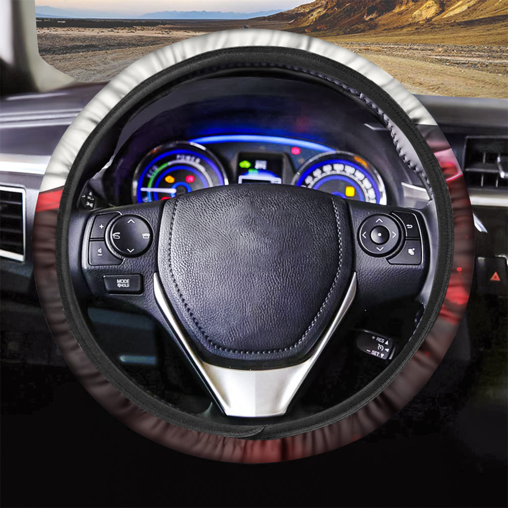 Red Wine Print Car Steering Wheel Cover