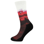 Red Wine Print Crew Socks