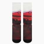 Red Wine Print Crew Socks
