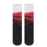 Red Wine Print Crew Socks