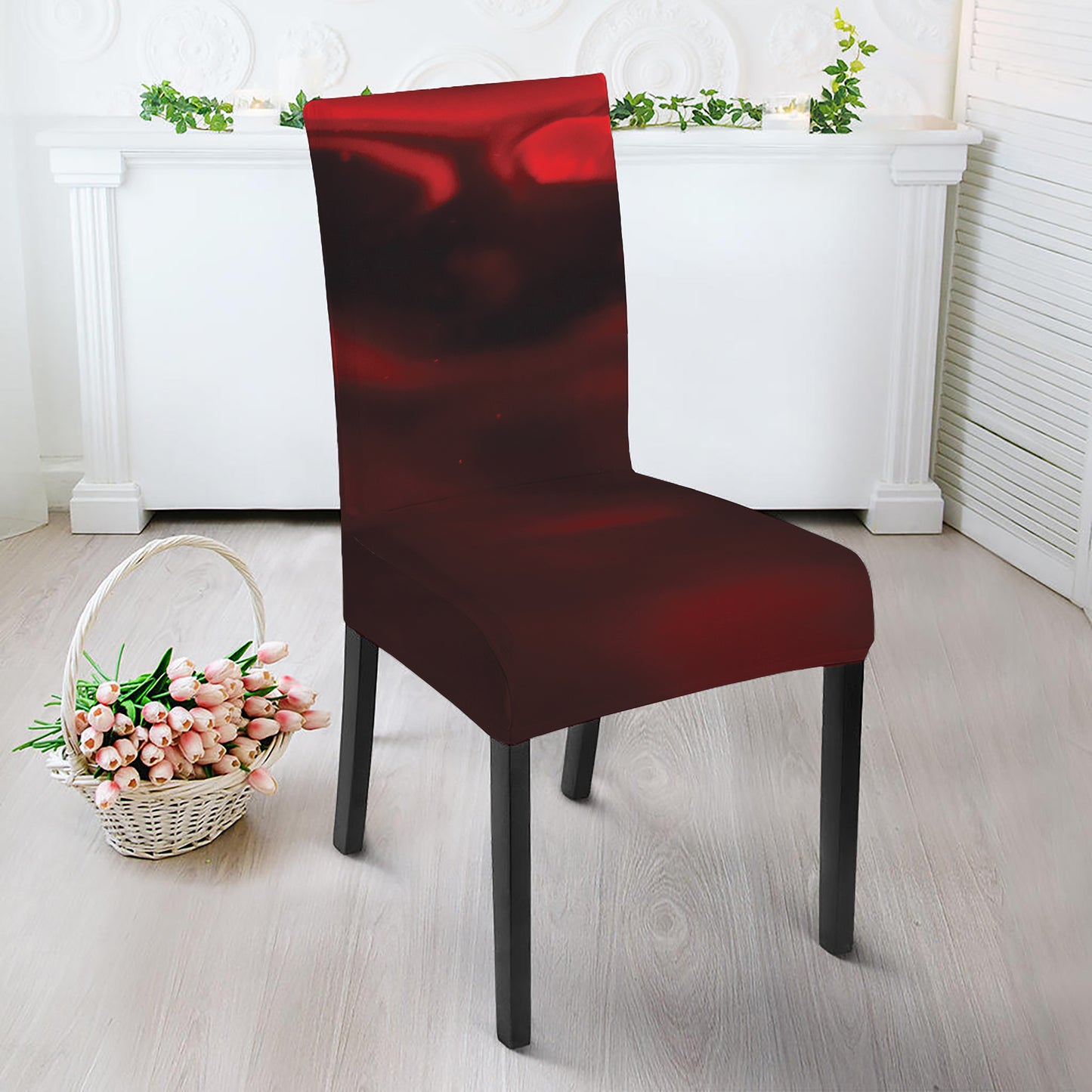 Red Wine Print Dining Chair Slipcover