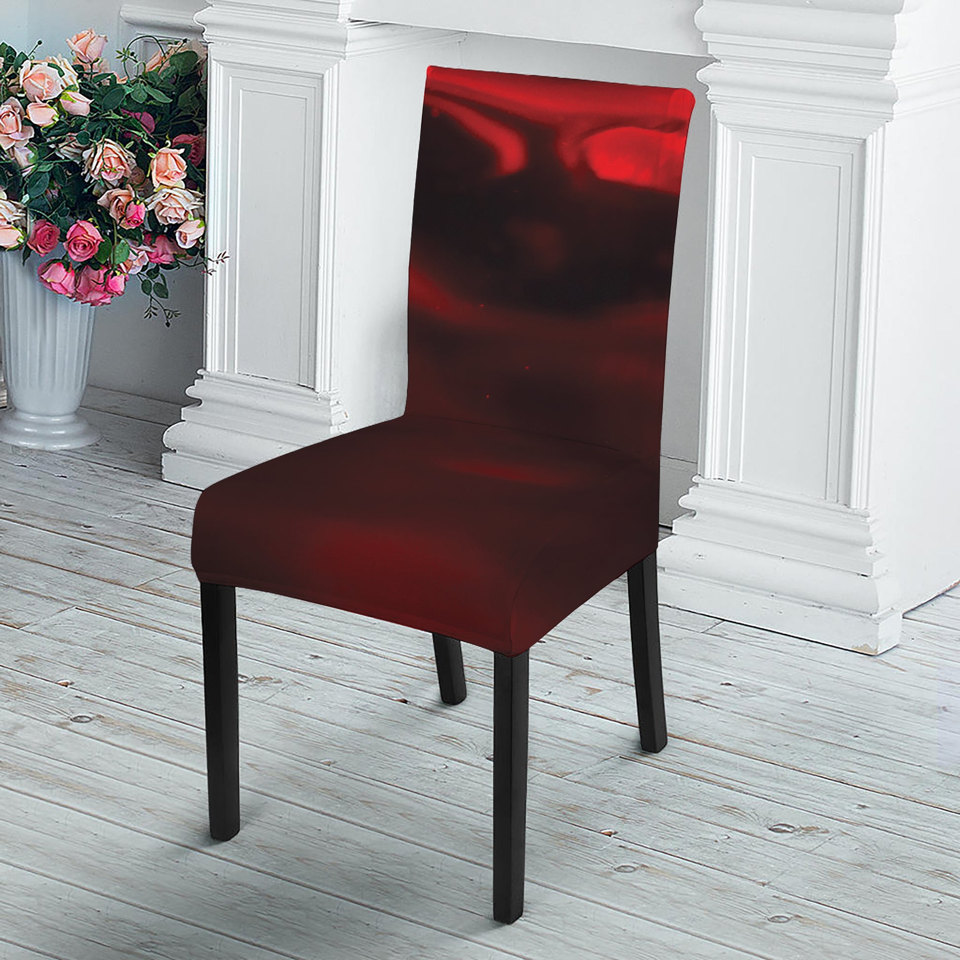 Red Wine Print Dining Chair Slipcover