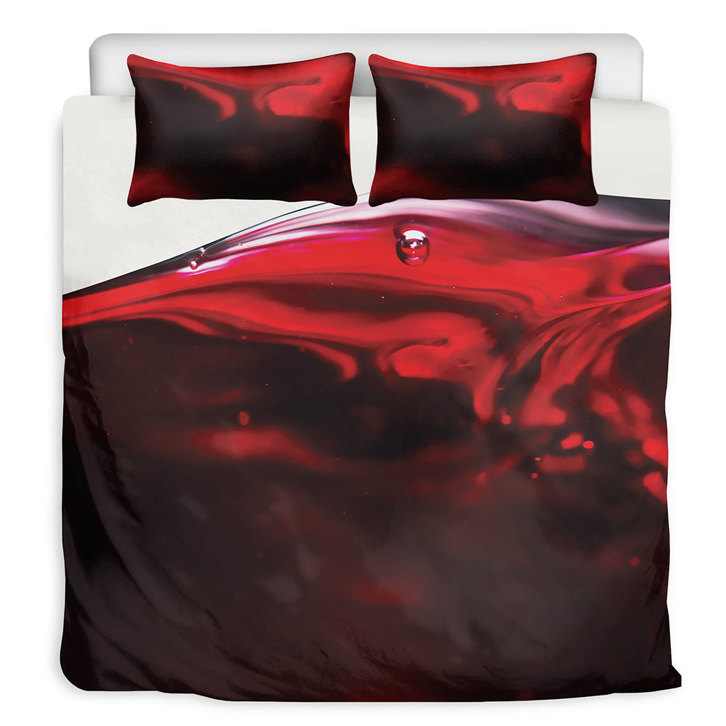 Red Wine Print Duvet Cover Bedding Set