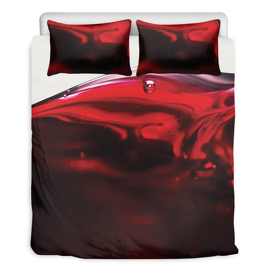 Red Wine Print Duvet Cover Bedding Set