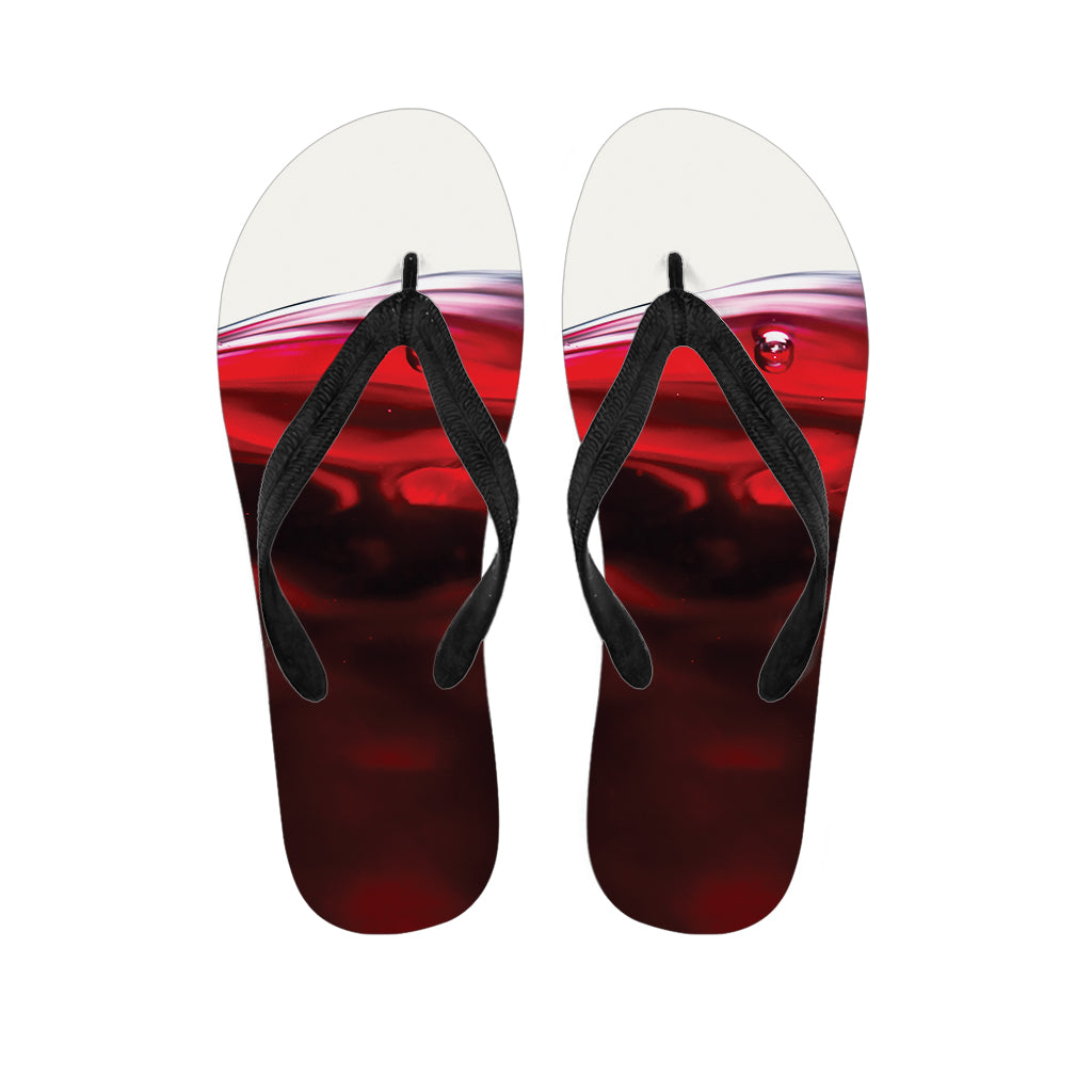 Red Wine Print Flip Flops