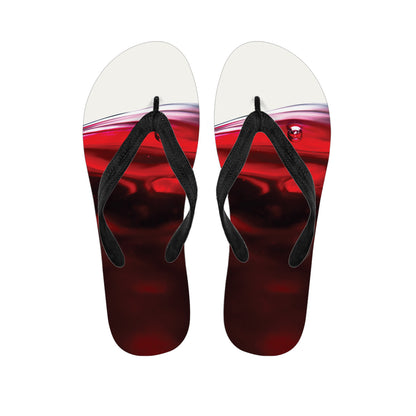 Red Wine Print Flip Flops
