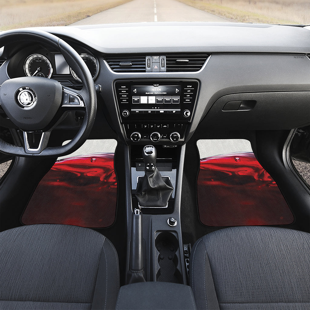 Red Wine Print Front Car Floor Mats
