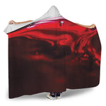 Red Wine Print Hooded Blanket