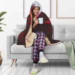 Red Wine Print Hooded Blanket