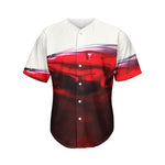 Red Wine Print Men's Baseball Jersey