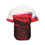 Red Wine Print Men's Baseball Jersey