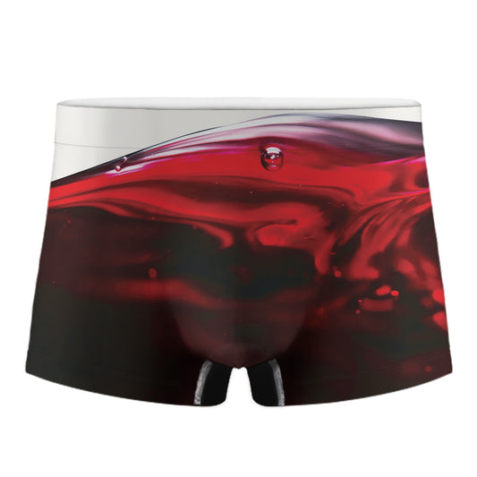 Red Wine Print Men's Boxer Briefs