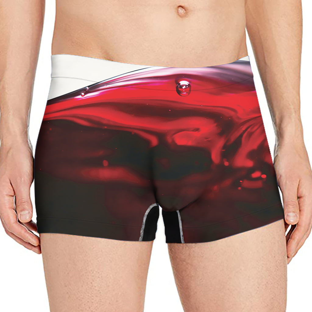 Red Wine Print Men's Boxer Briefs