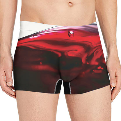 Red Wine Print Men's Boxer Briefs