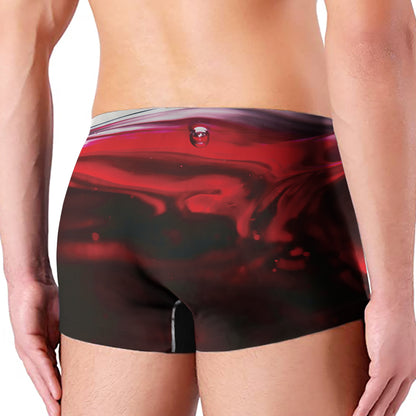 Red Wine Print Men's Boxer Briefs