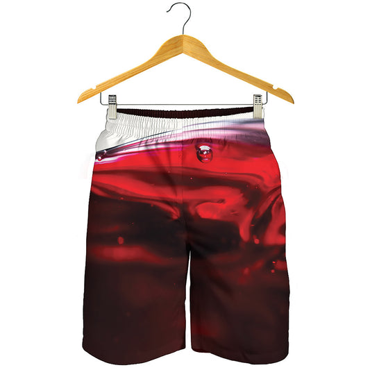 Red Wine Print Men's Shorts