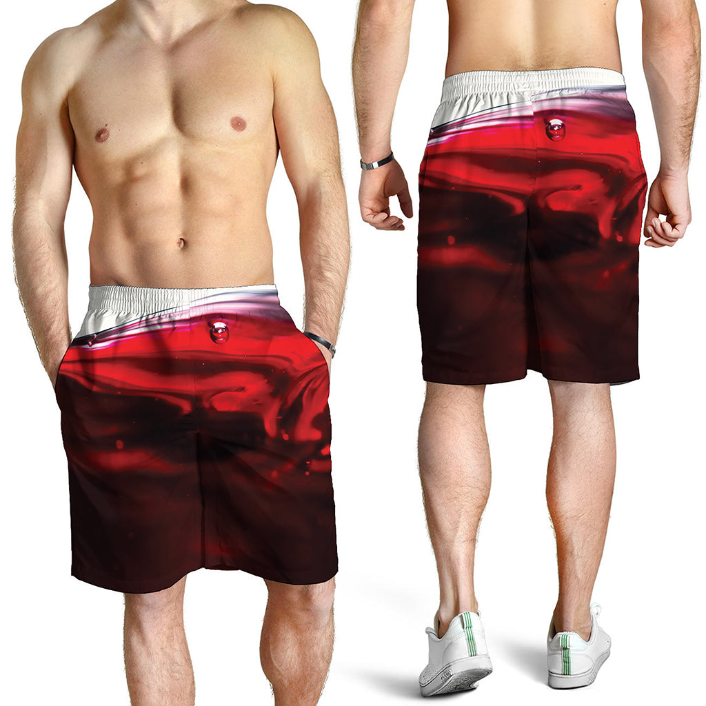 Red Wine Print Men's Shorts