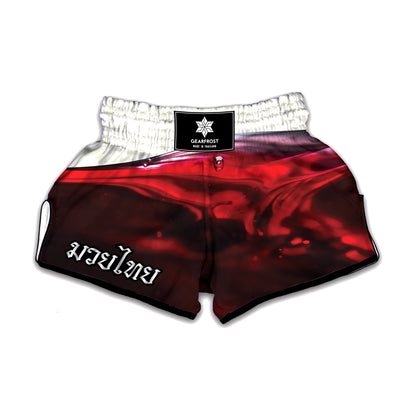 Red Wine Print Muay Thai Boxing Shorts