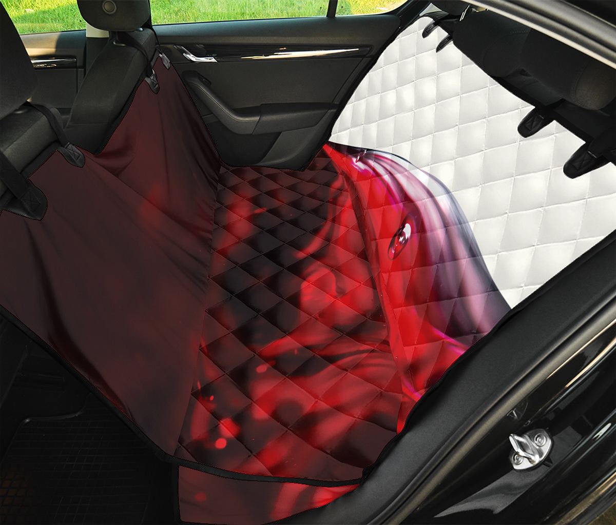 Red Wine Print Pet Car Back Seat Cover
