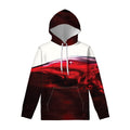 Red Wine Print Pullover Hoodie