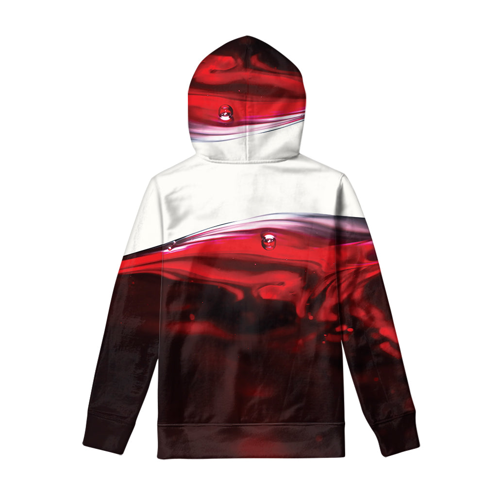 Red Wine Print Pullover Hoodie