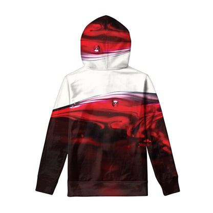 Red Wine Print Pullover Hoodie
