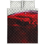 Red Wine Print Quilt Bed Set