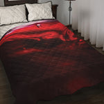 Red Wine Print Quilt Bed Set