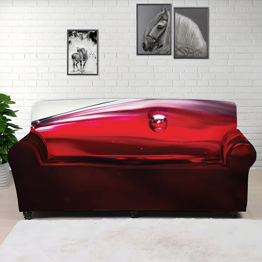 Red Wine Print Sofa Cover