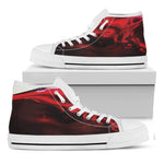 Red Wine Print White High Top Shoes