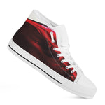 Red Wine Print White High Top Shoes
