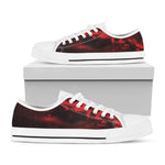Red Wine Print White Low Top Shoes