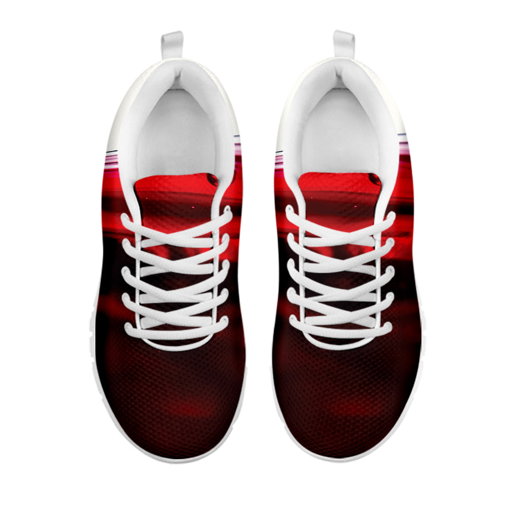 Red Wine Print White Sneakers
