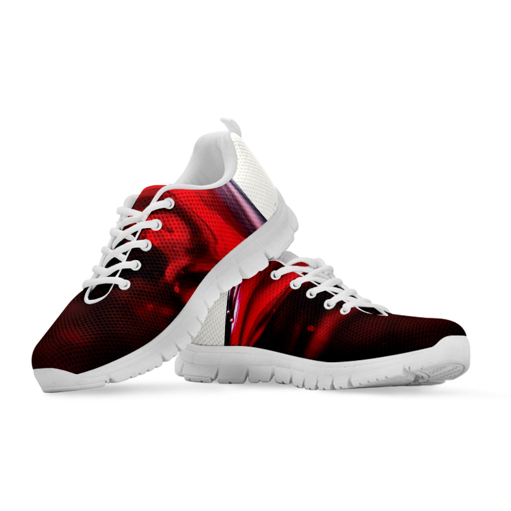 Red Wine Print White Sneakers