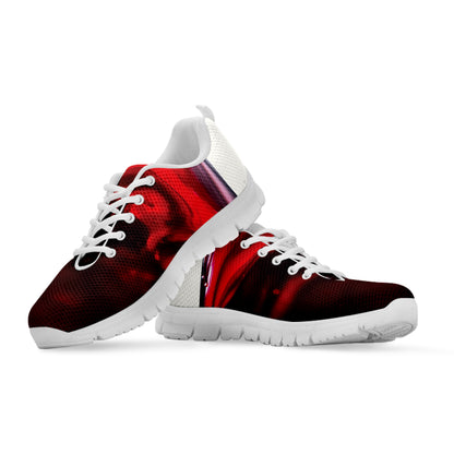 Red Wine Print White Sneakers