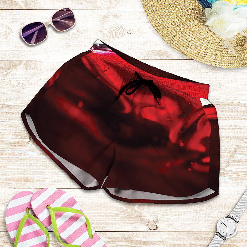 Red Wine Print Women's Shorts