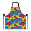 Red Yellow And Blue Camouflage Print Apron