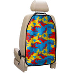 Red Yellow And Blue Camouflage Print Car Seat Organizers