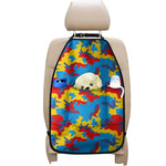 Red Yellow And Blue Camouflage Print Car Seat Organizers